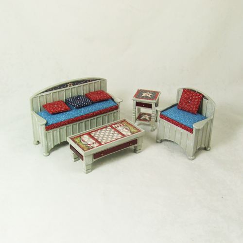8082, Living Room set #2 in 1" scale - 4 pieces